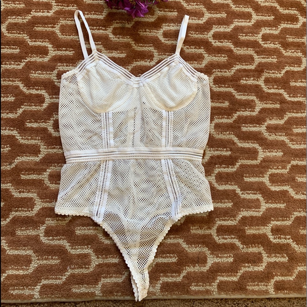 White sheer body suit
